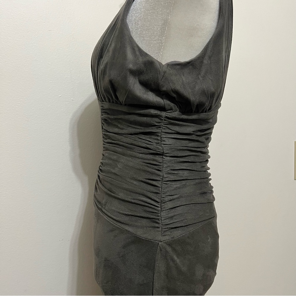 Bebe Tory Shirred Microsuede Dress - Picture 6 of 13